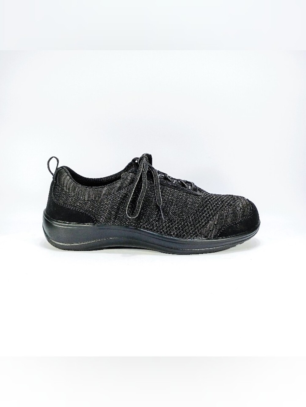 Orthofeet Palma Womens 9.5 Wide Fit Black Knit Sneakers Shoes